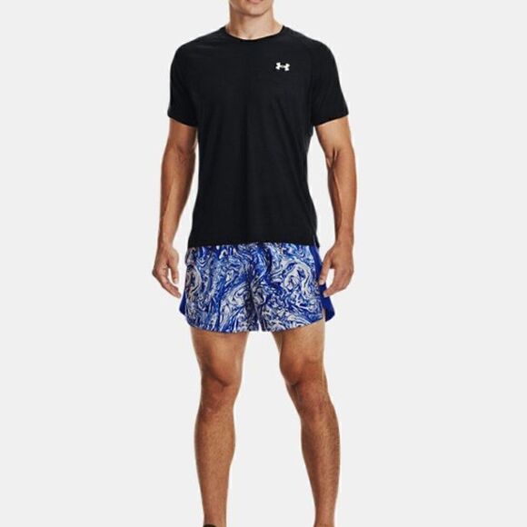 Under Armour Launch Shorts Mens Size XXL 2XL Running Athletic 5" Blue Print NWT - Picture 2 of 14